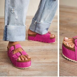 Rule Breaker platform sandal - Fuschia